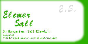 elemer sall business card